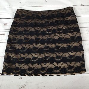 Forever 21 Black Lace & Nude Skirt. Size Medium